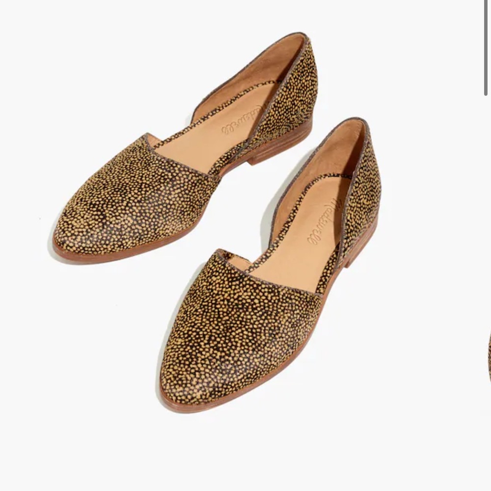 Madewell Marisa D’orsay Flat in Spotted Calf Hair Sz 8.5